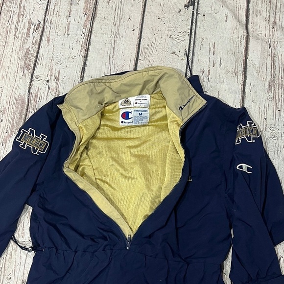 Vintage 90s Notre Dame Fighting Irish Champion 1990s Windbreak Coat Jacket - Picture 8 of 10